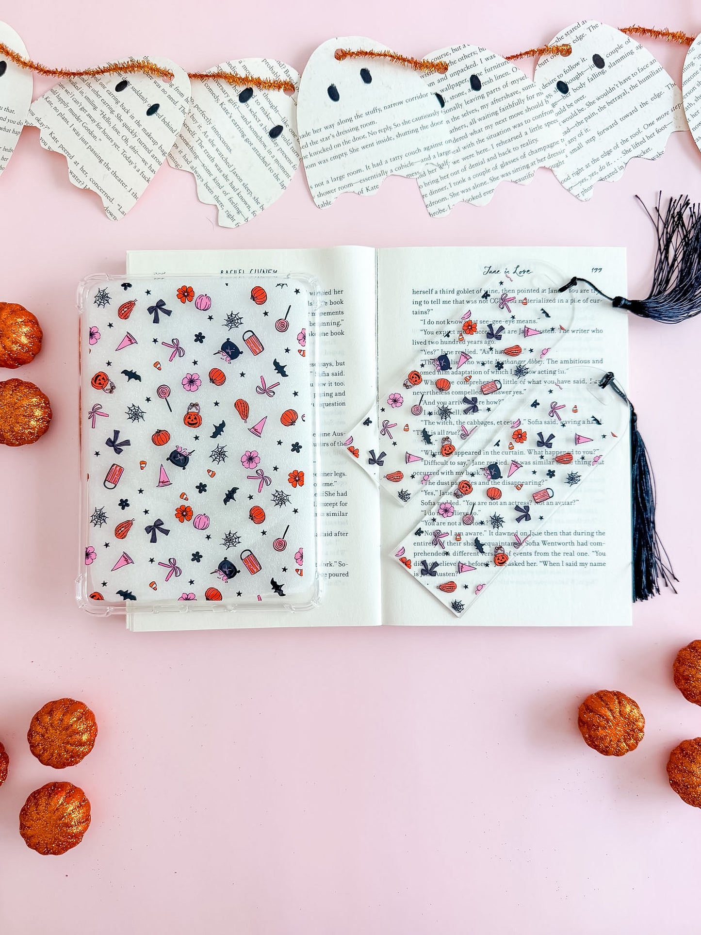 Pink and Spooky Kindle Case and/or Bookmark [Combined Listing]