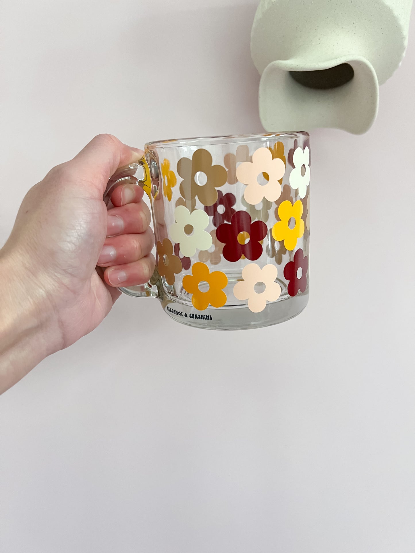 The Bergamot 16oz Glass Cup + 13oz Coffee Mug (combined listing)