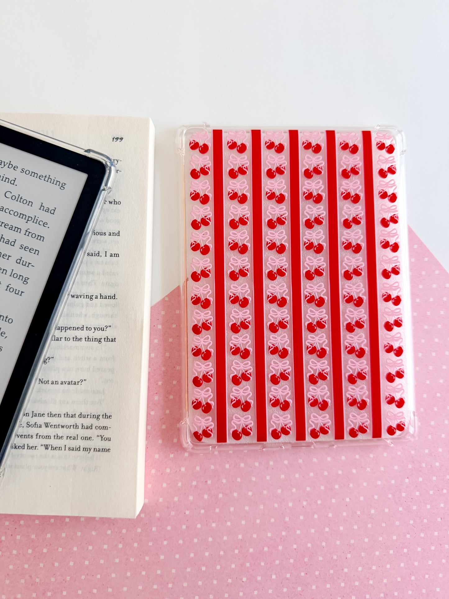 Striped Cherries Kindle Paperwhite Case – Cute E-Reader Cover