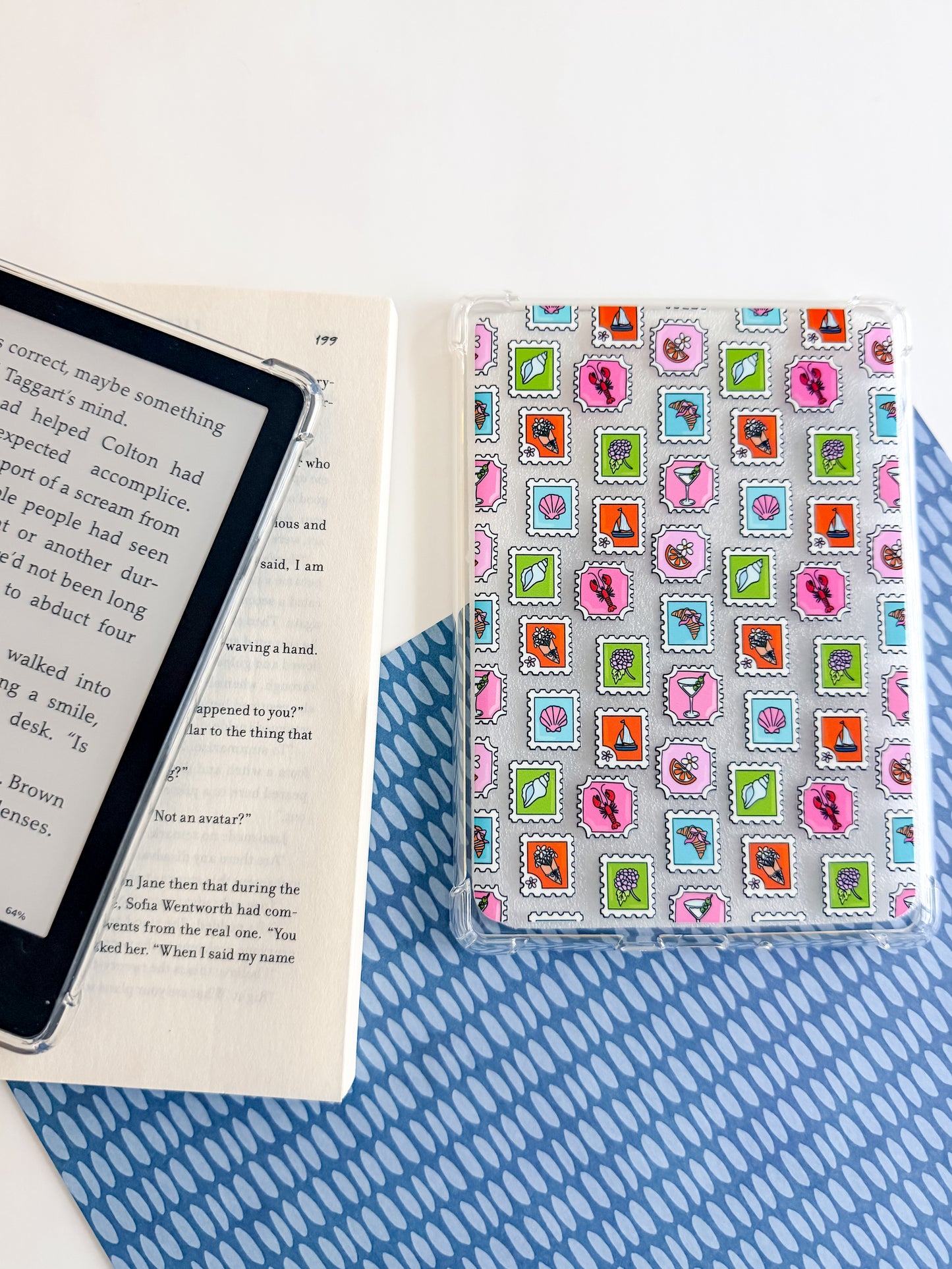 Beach Stamps E Reader Case and/or Bookmark [Combined Listing]