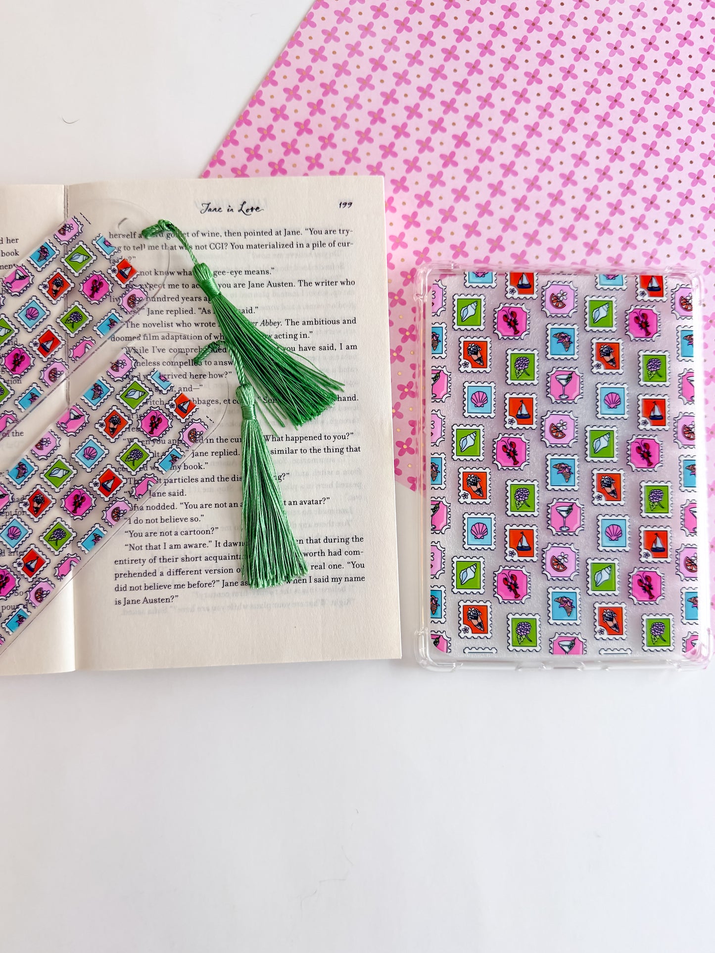 Beach Stamps E Reader Case and/or Bookmark [Combined Listing]