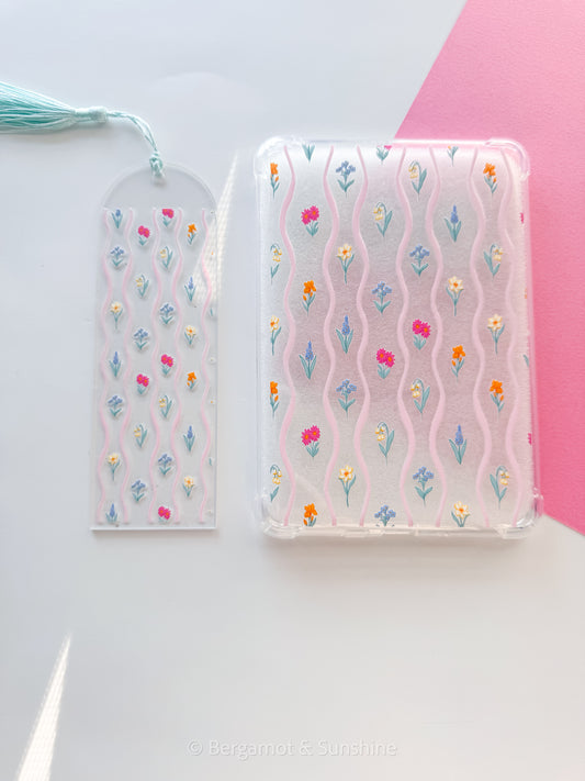 Dainty Florals E Reader Case and/or Bookmark [Combined Listing]