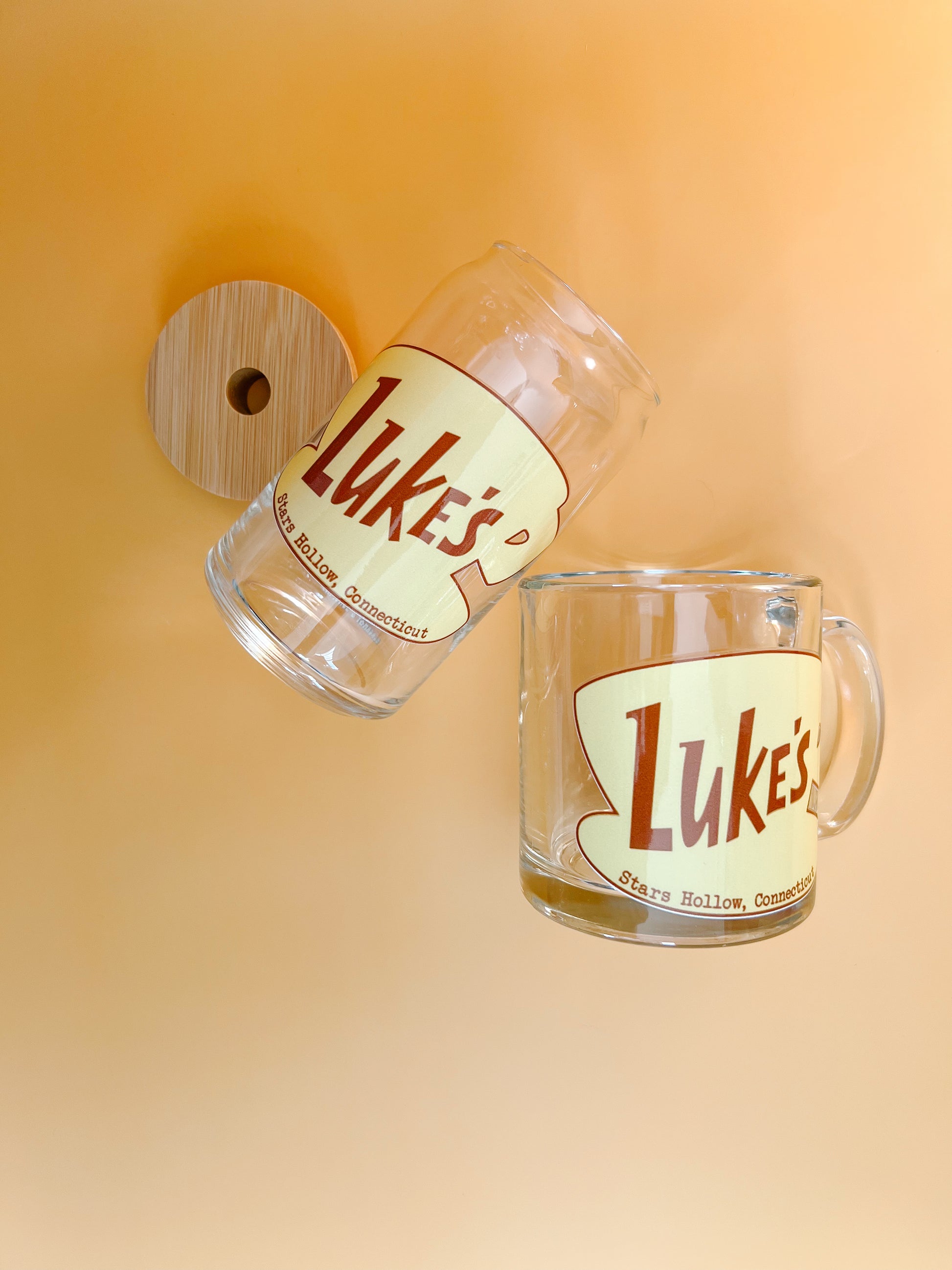 luke's diner glass coffee mug and glass can