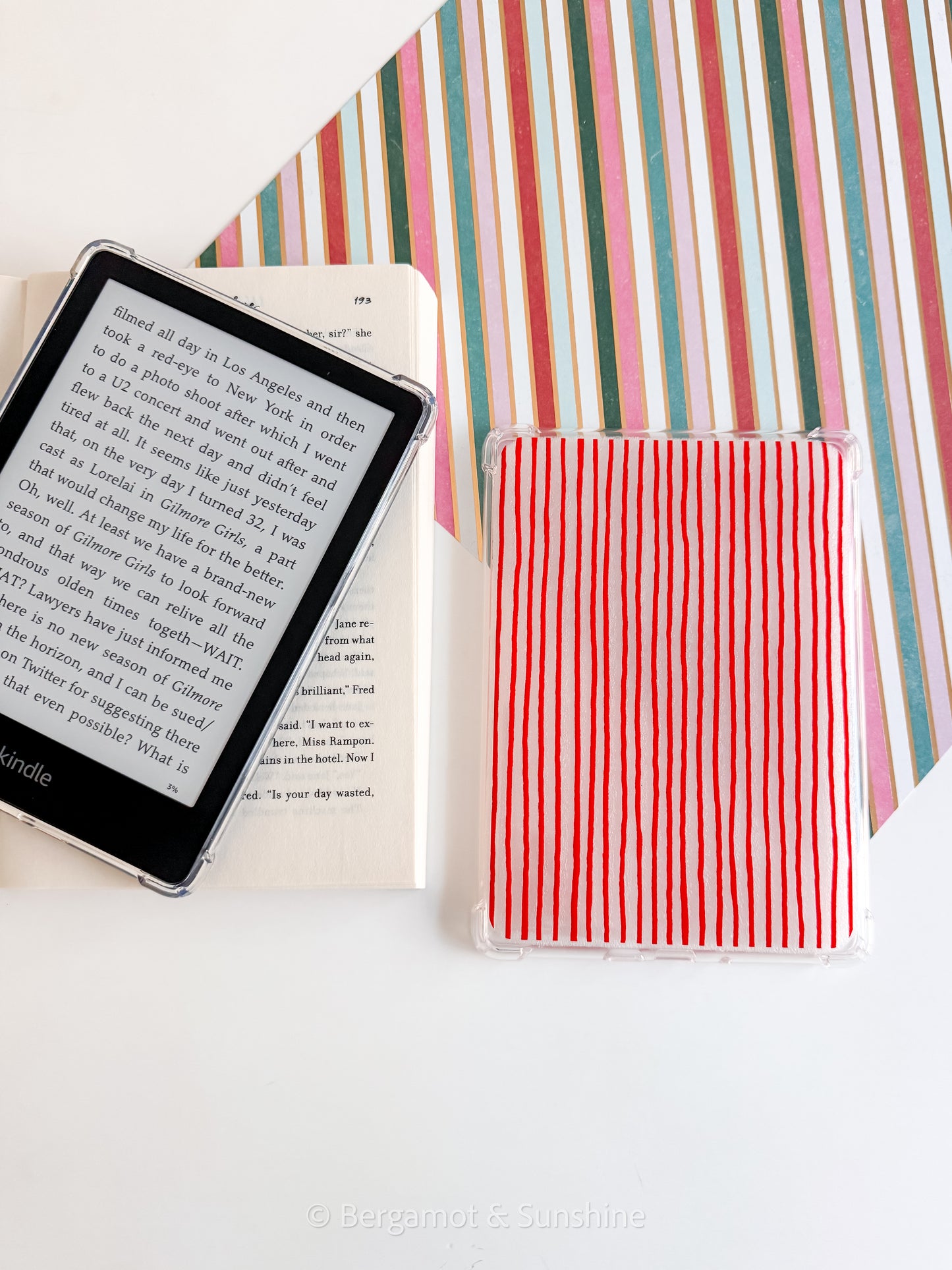 Red Stripes Kindle Case