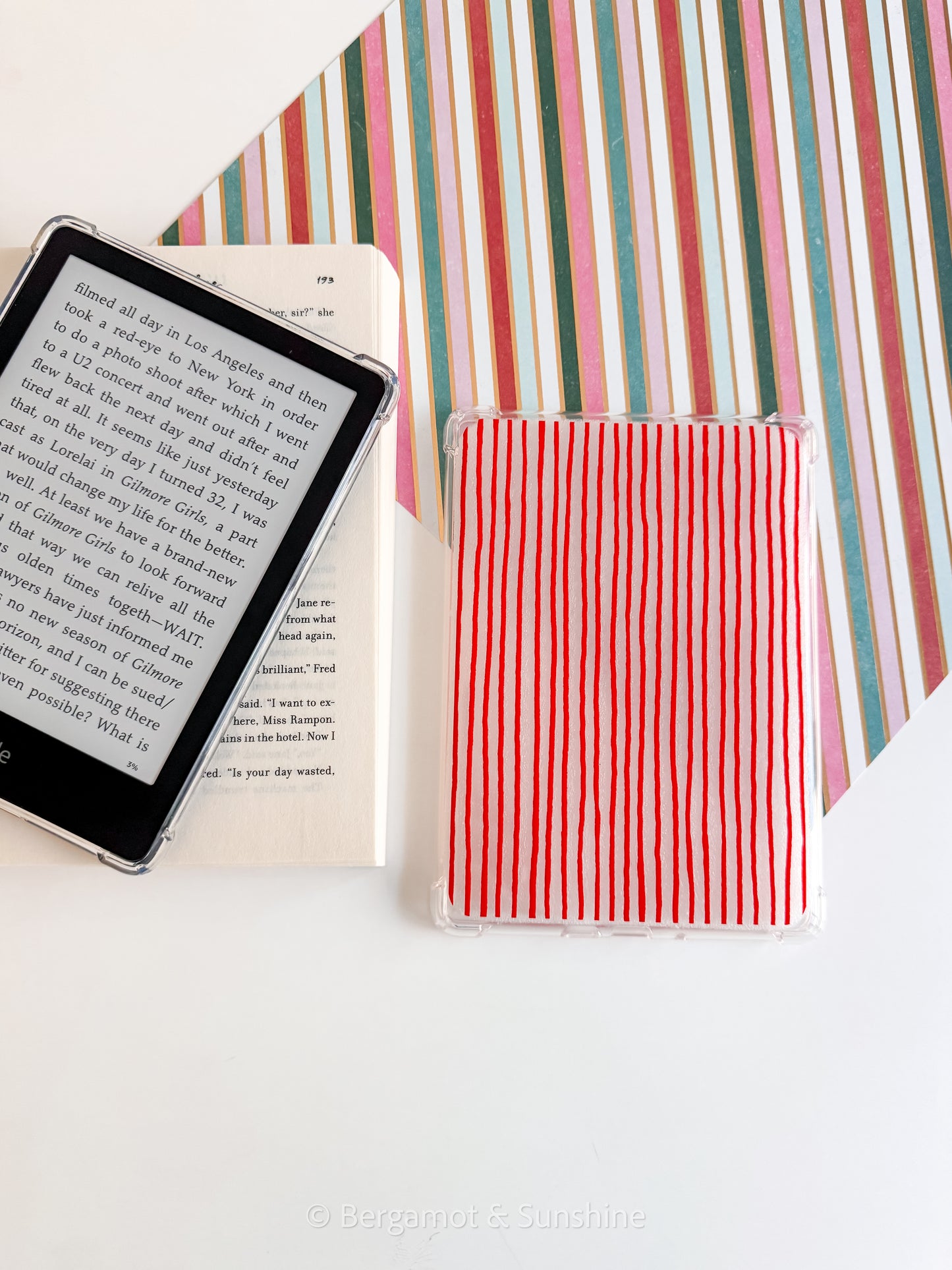 Red Stripes Kindle Case