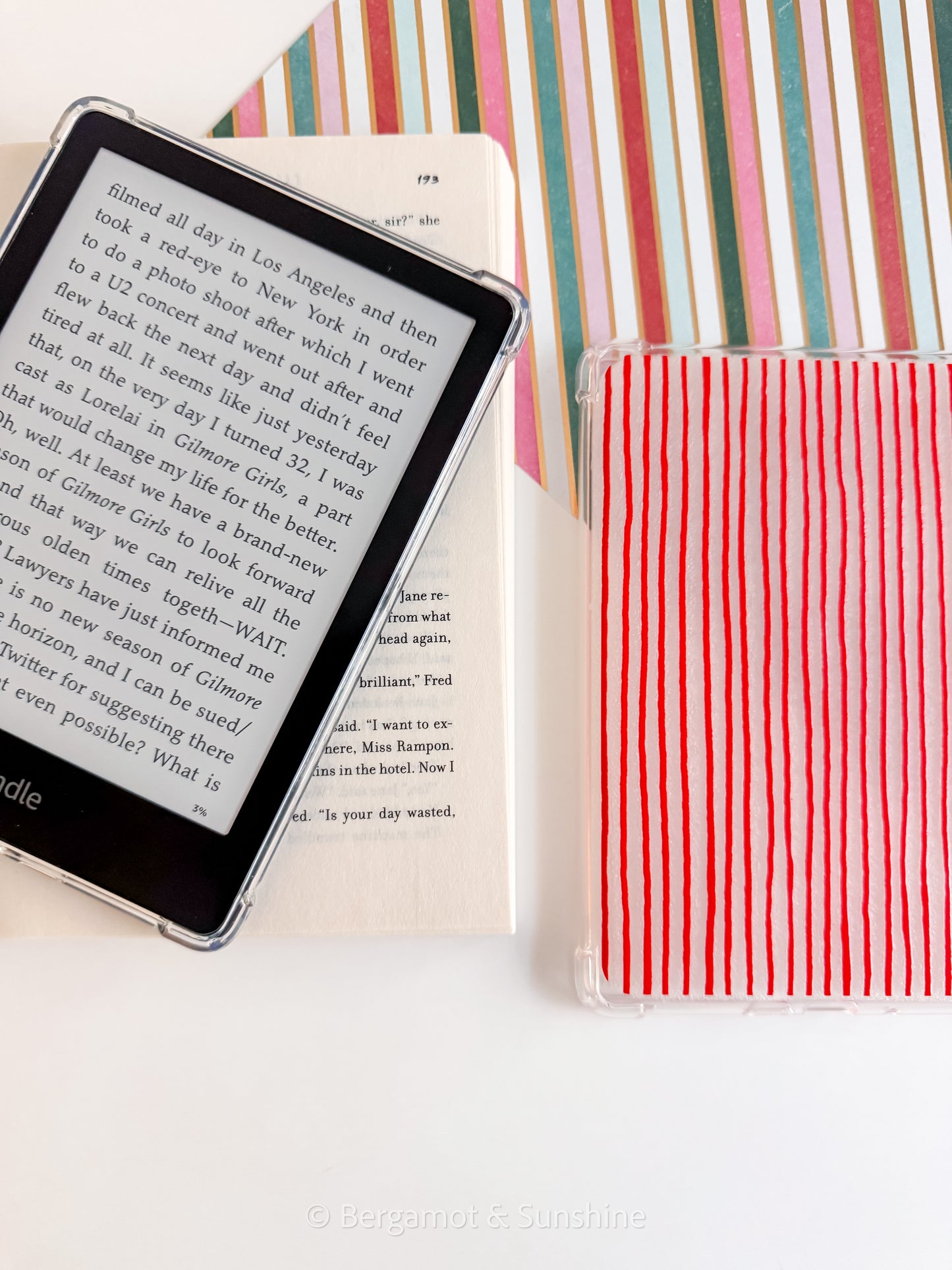 Red Stripes Kindle Case