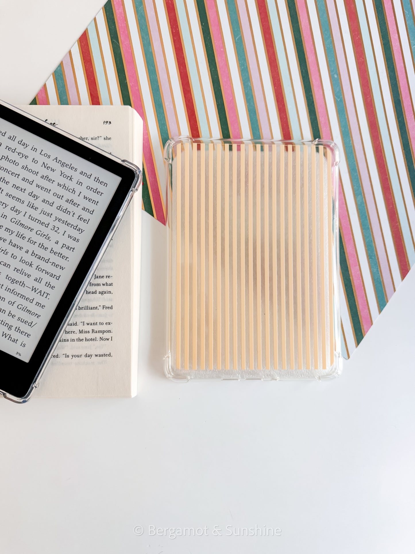 Butter Yellow Stripes Kindle Case