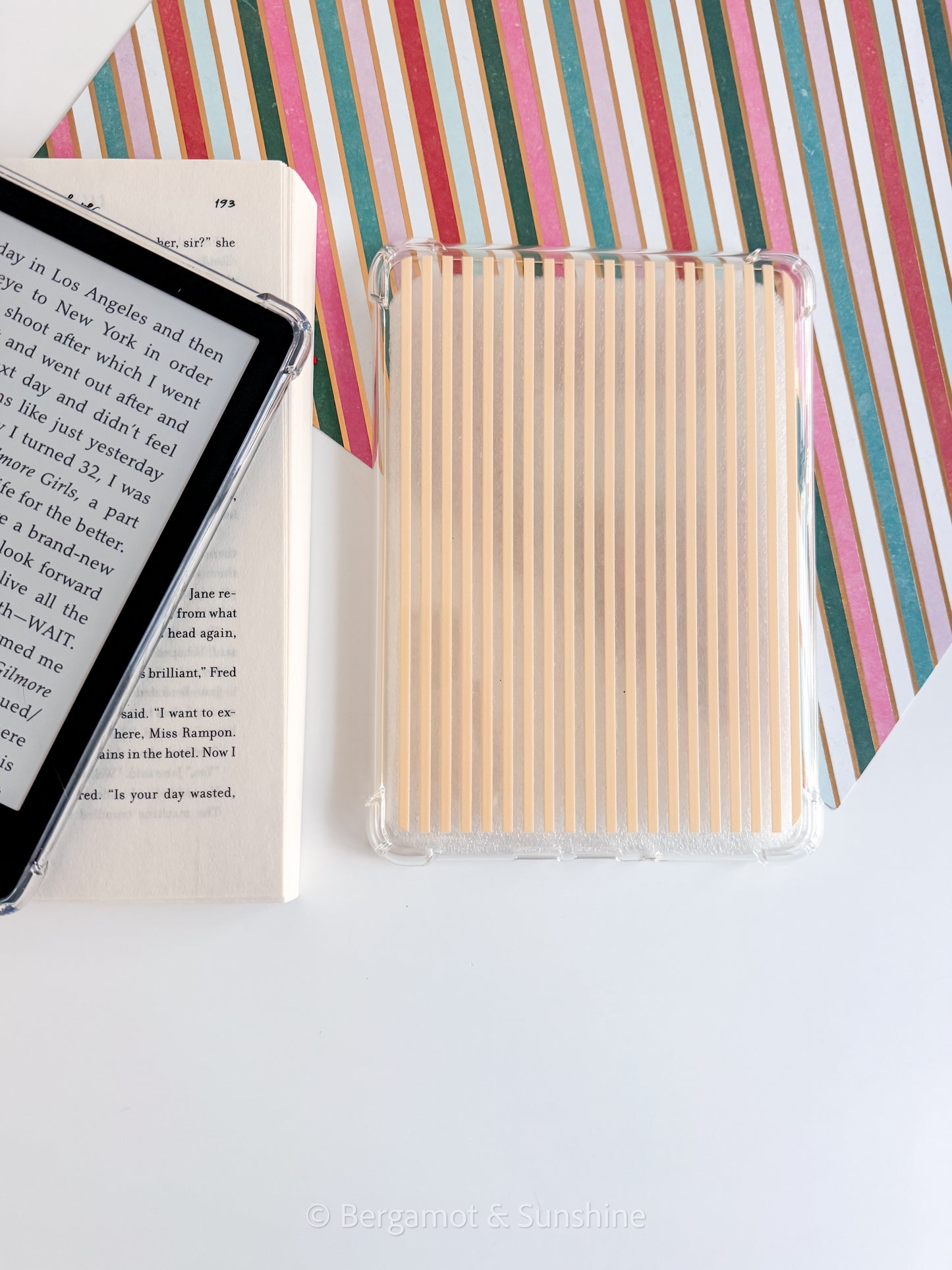Butter Yellow Stripes Kindle Case