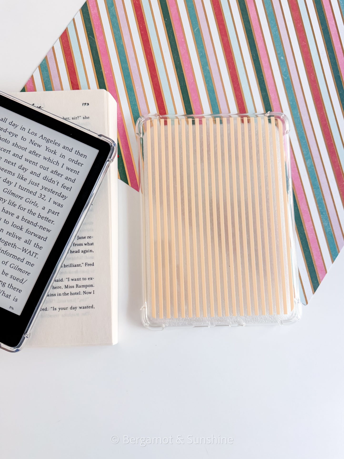 Butter Yellow Stripes Kindle Case