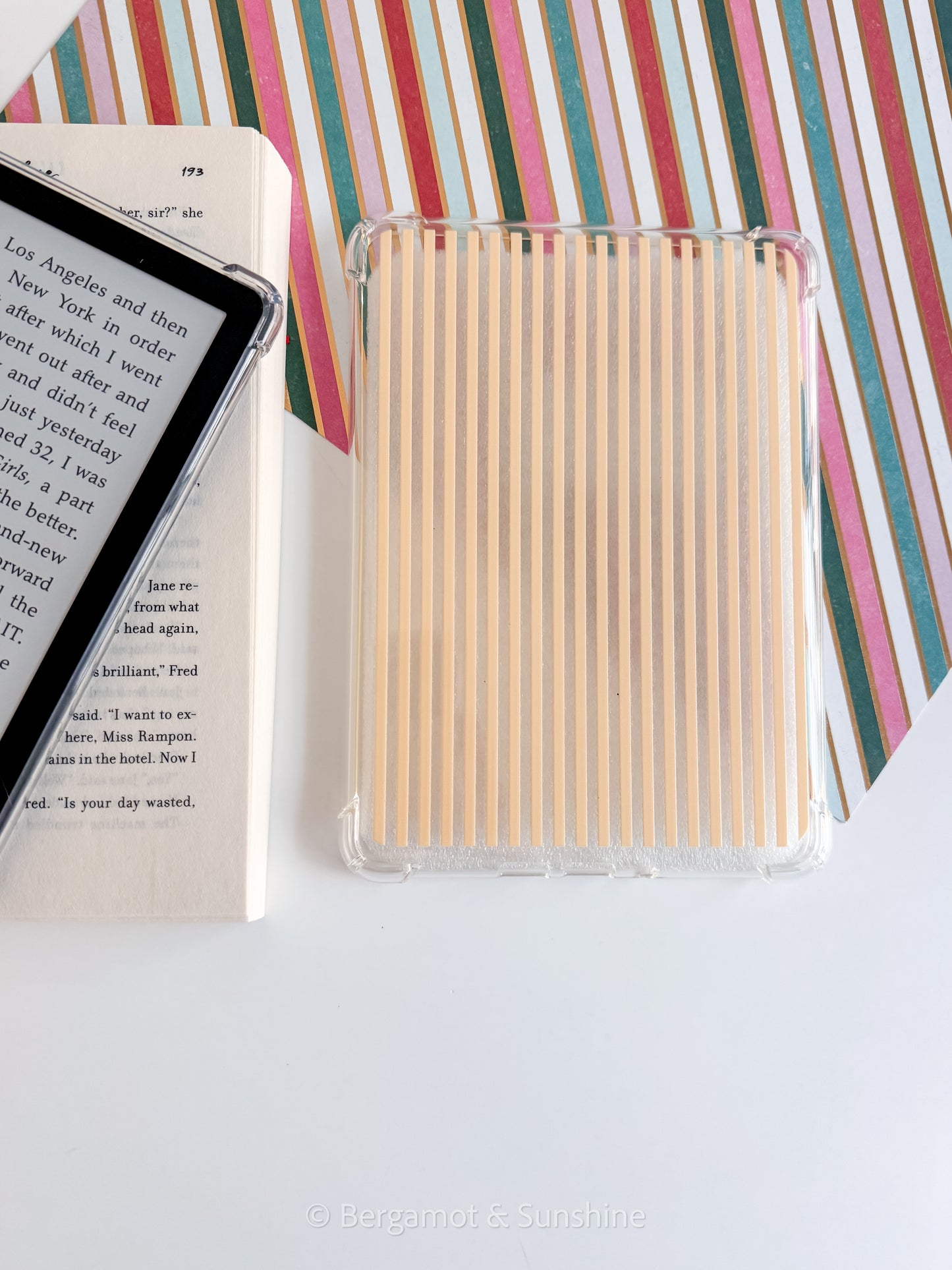 Butter Yellow Stripes Kindle Case