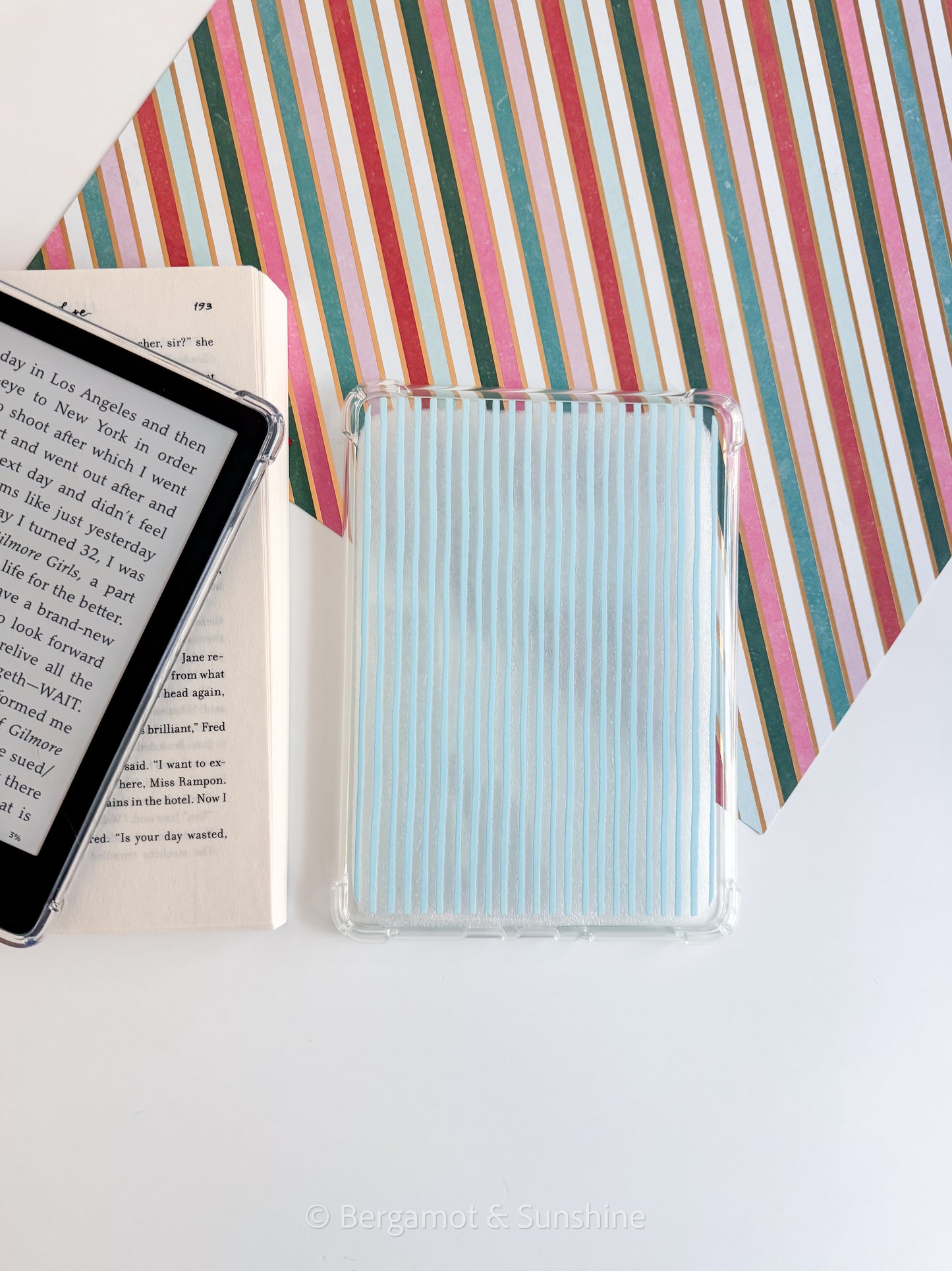 Blue Stripes Kindle Case