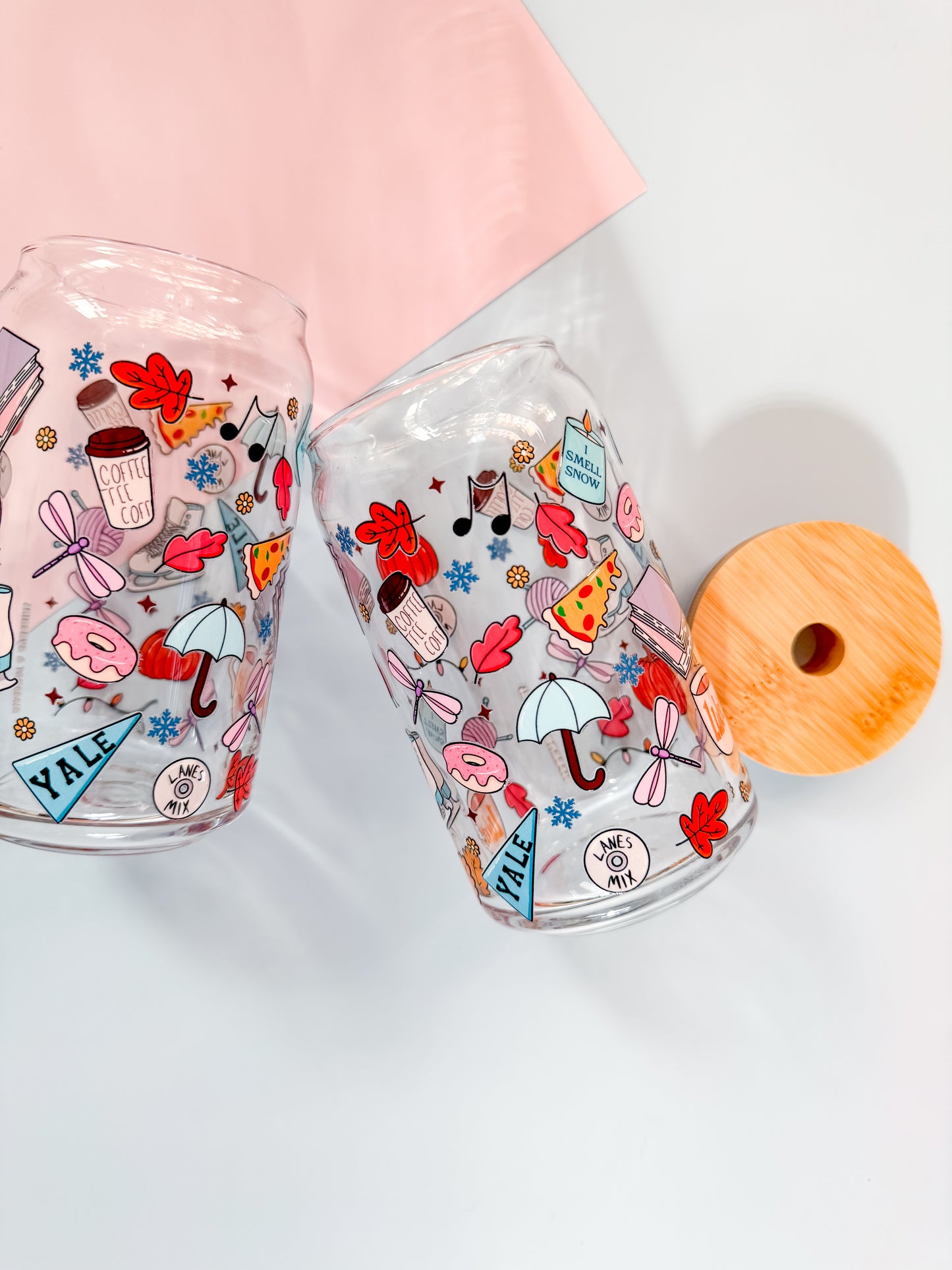 G.G Seasons 16oz Glass Cup (double sided design)