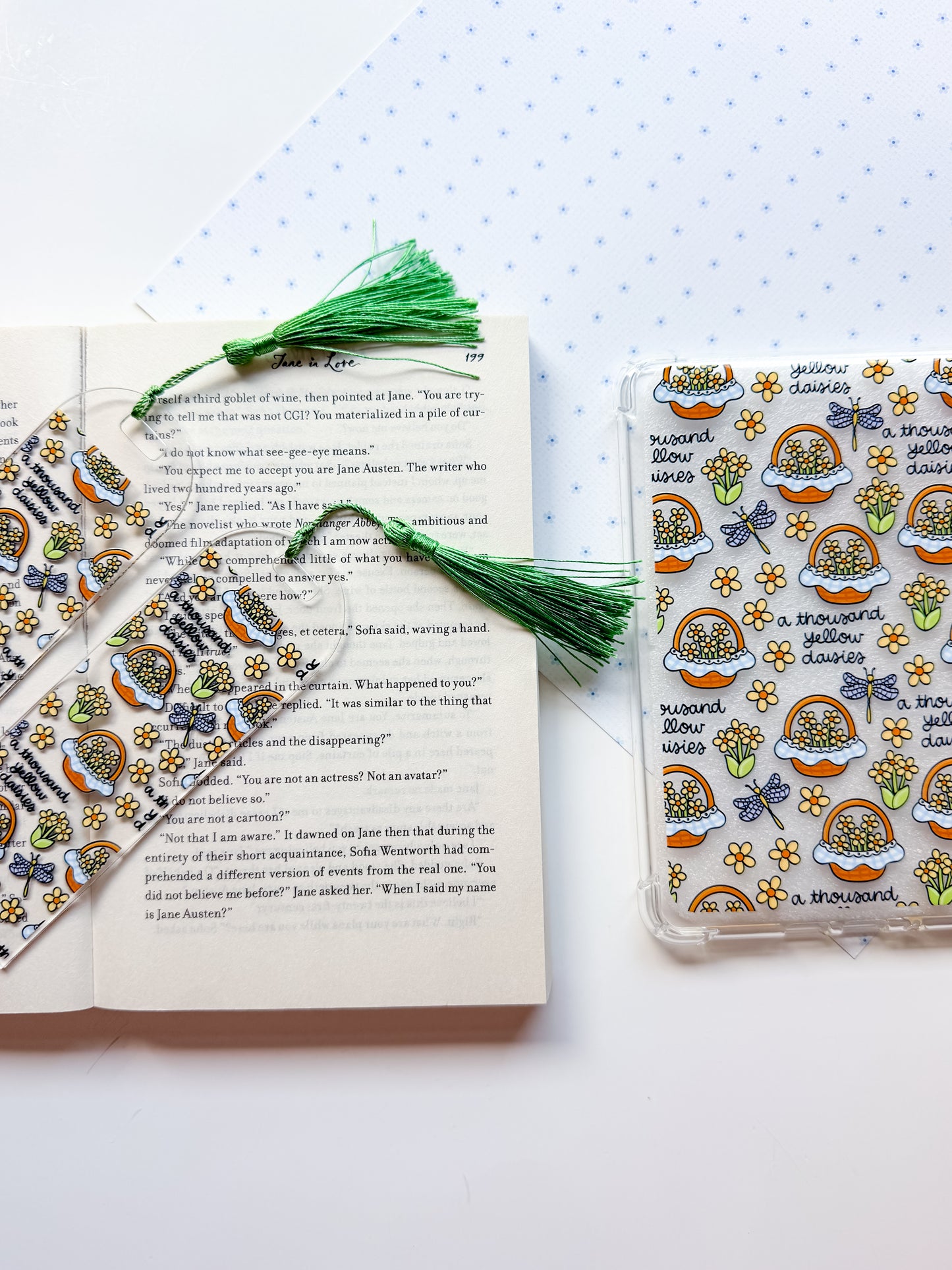 G.G. Yellow Daisies Kindle Case and/or Bookmark [Combined Listing]