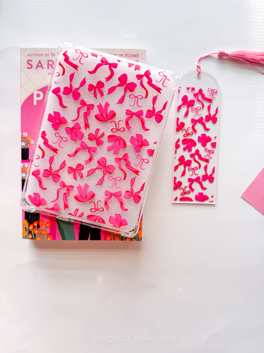 Pink Bows Kindle Case and/or Bookmark [Combined Listing]