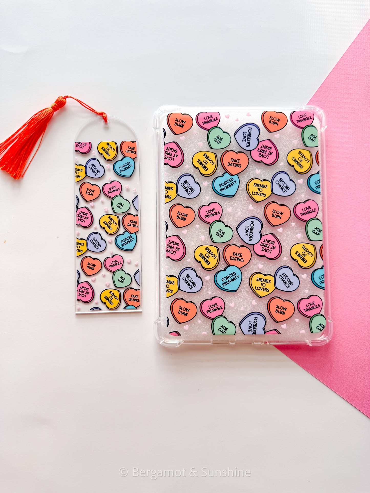 Candy Hearts Romance Tropes Kindle Case