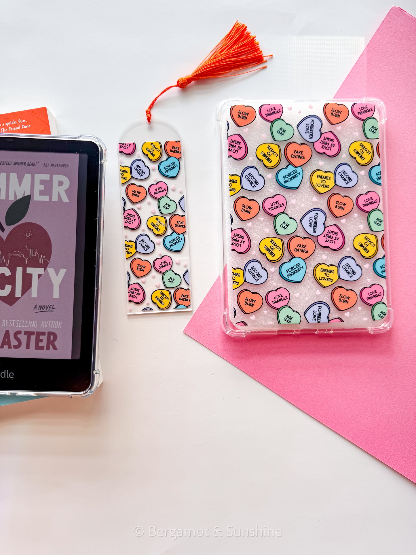 Candy Hearts Romance Tropes Kindle Case