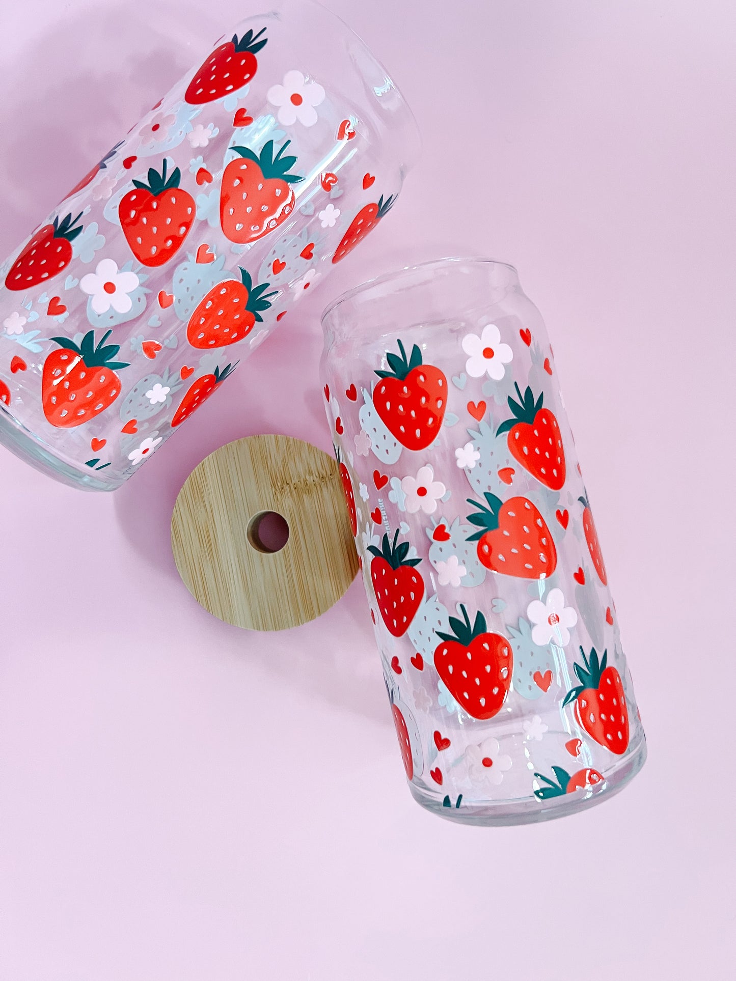 Strawberry Lovers 20oz Glass Cup