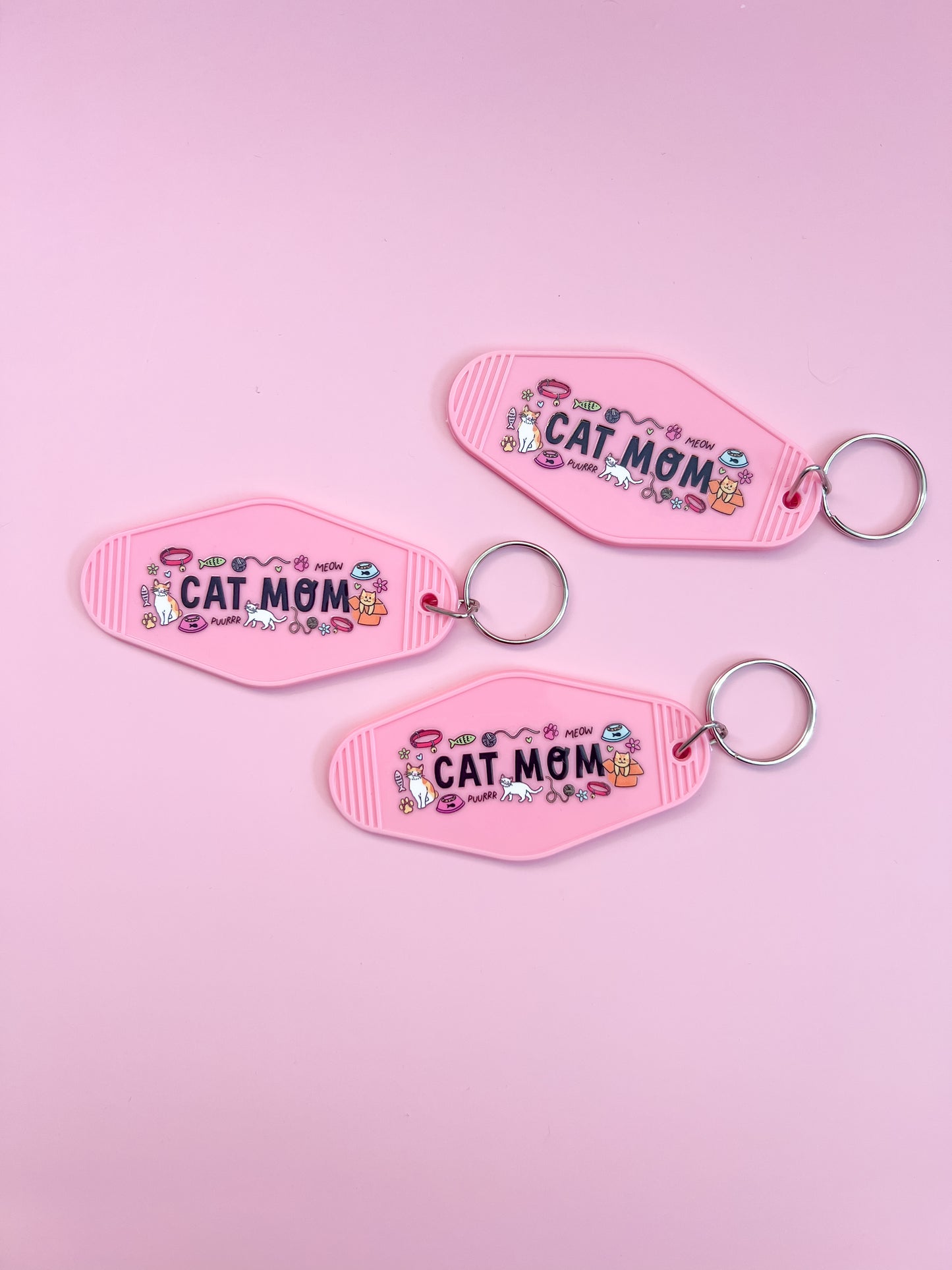 Cat Mom Motel Keychain