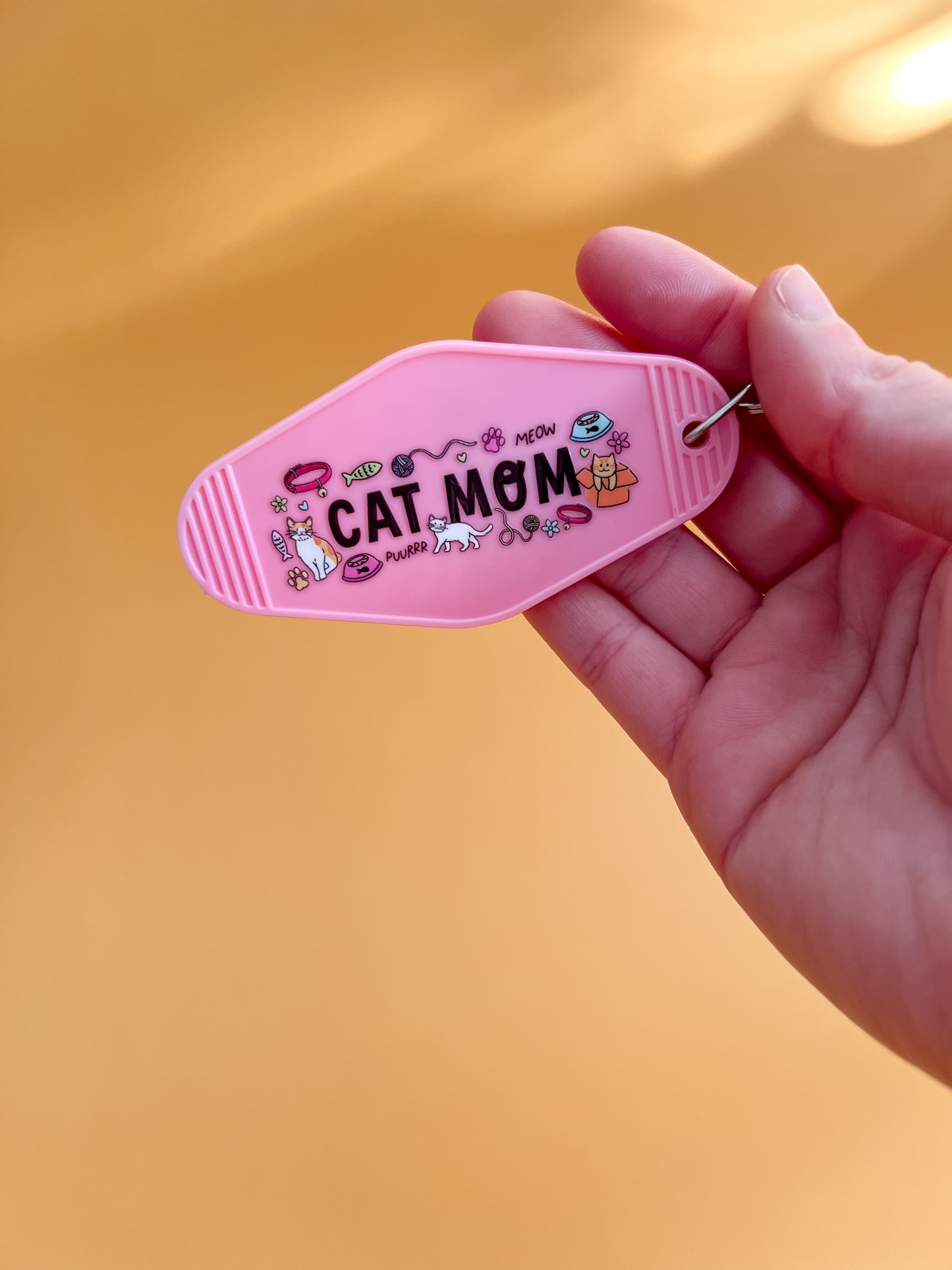 Cat Mom Motel Keychain
