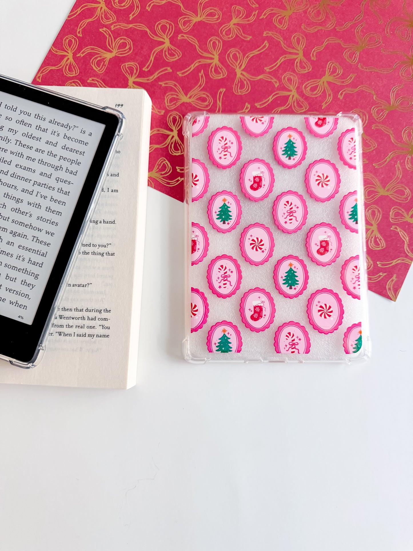 Winter Coquette Holographic Kindle Case