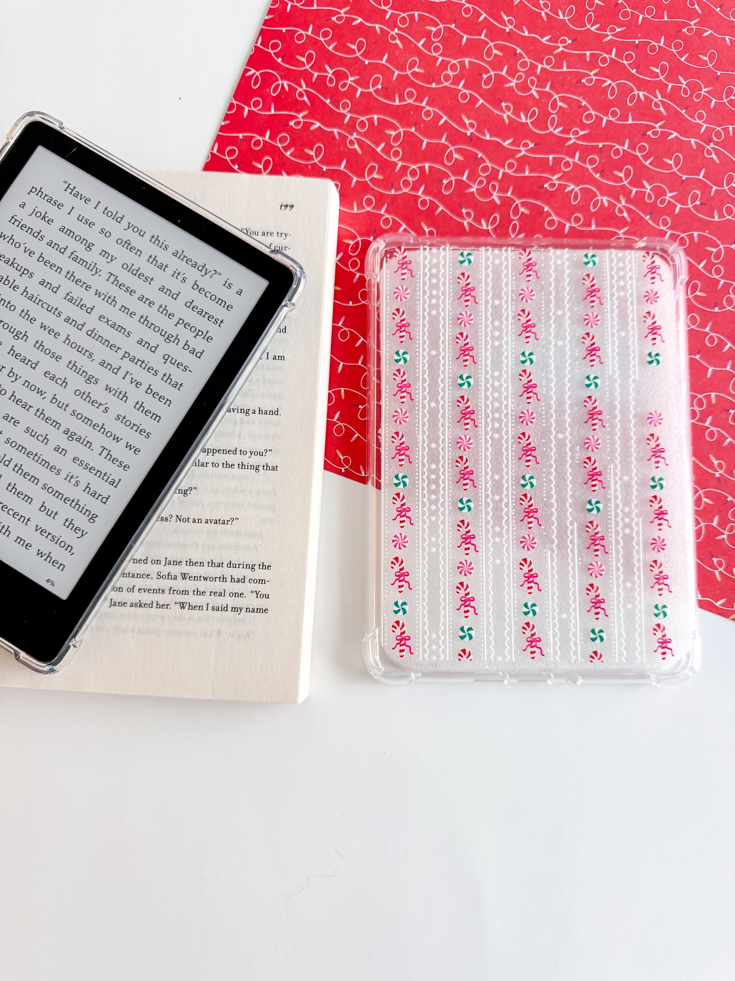 IMPERFECT - Candy Cane Lane Holographic Kindle Case