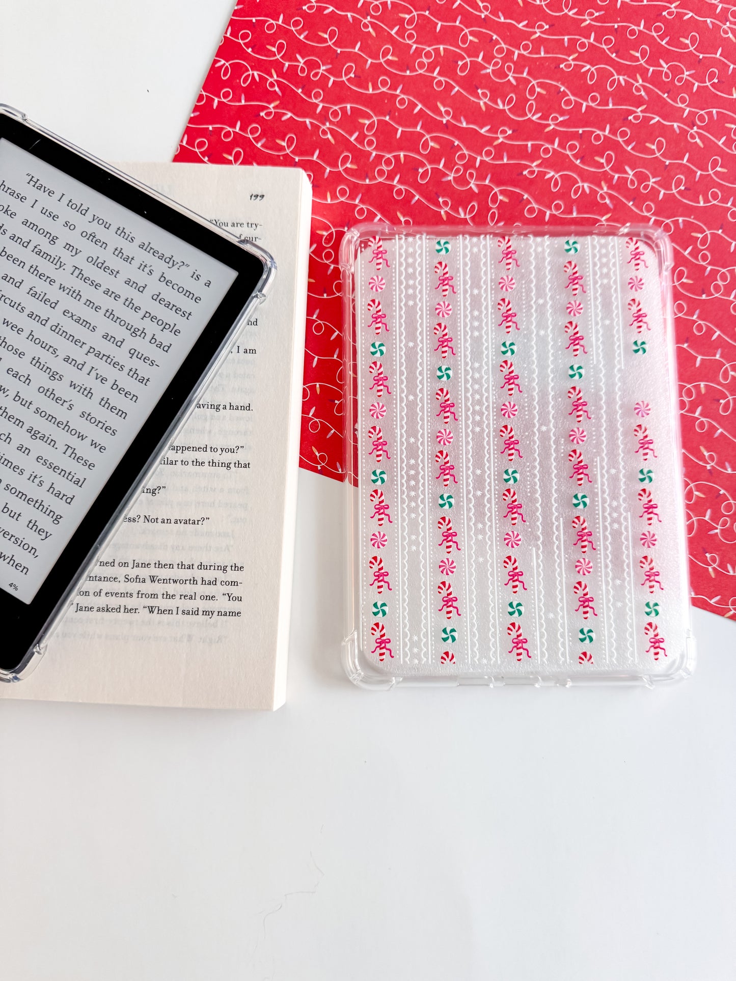 IMPERFECT - Candy Cane Lane Holographic Kindle Case