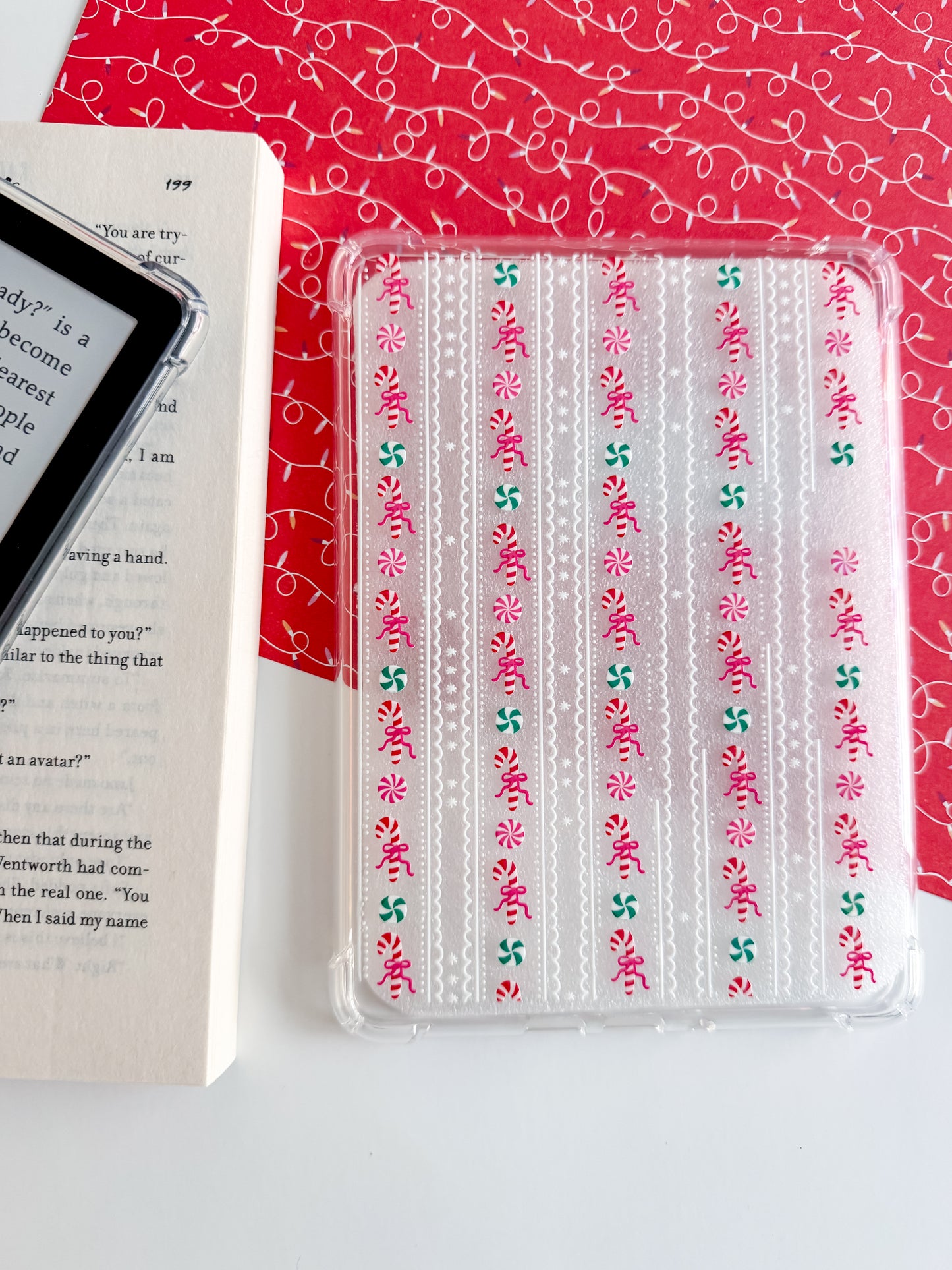 IMPERFECT - Candy Cane Lane Holographic Kindle Case