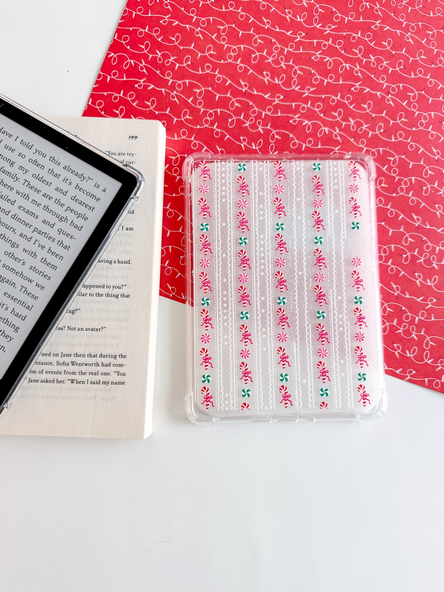 IMPERFECT - Candy Cane Lane Holographic Kindle Case