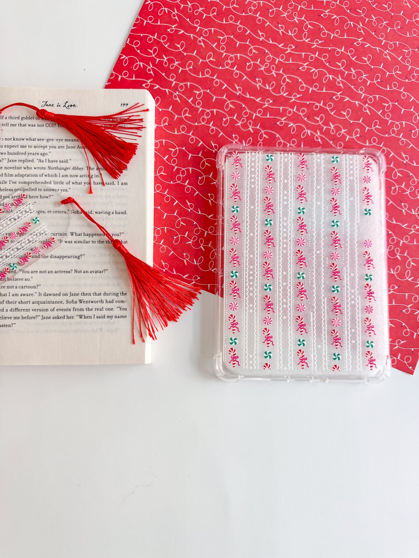 IMPERFECT - Candy Cane Lane Holographic Kindle Case