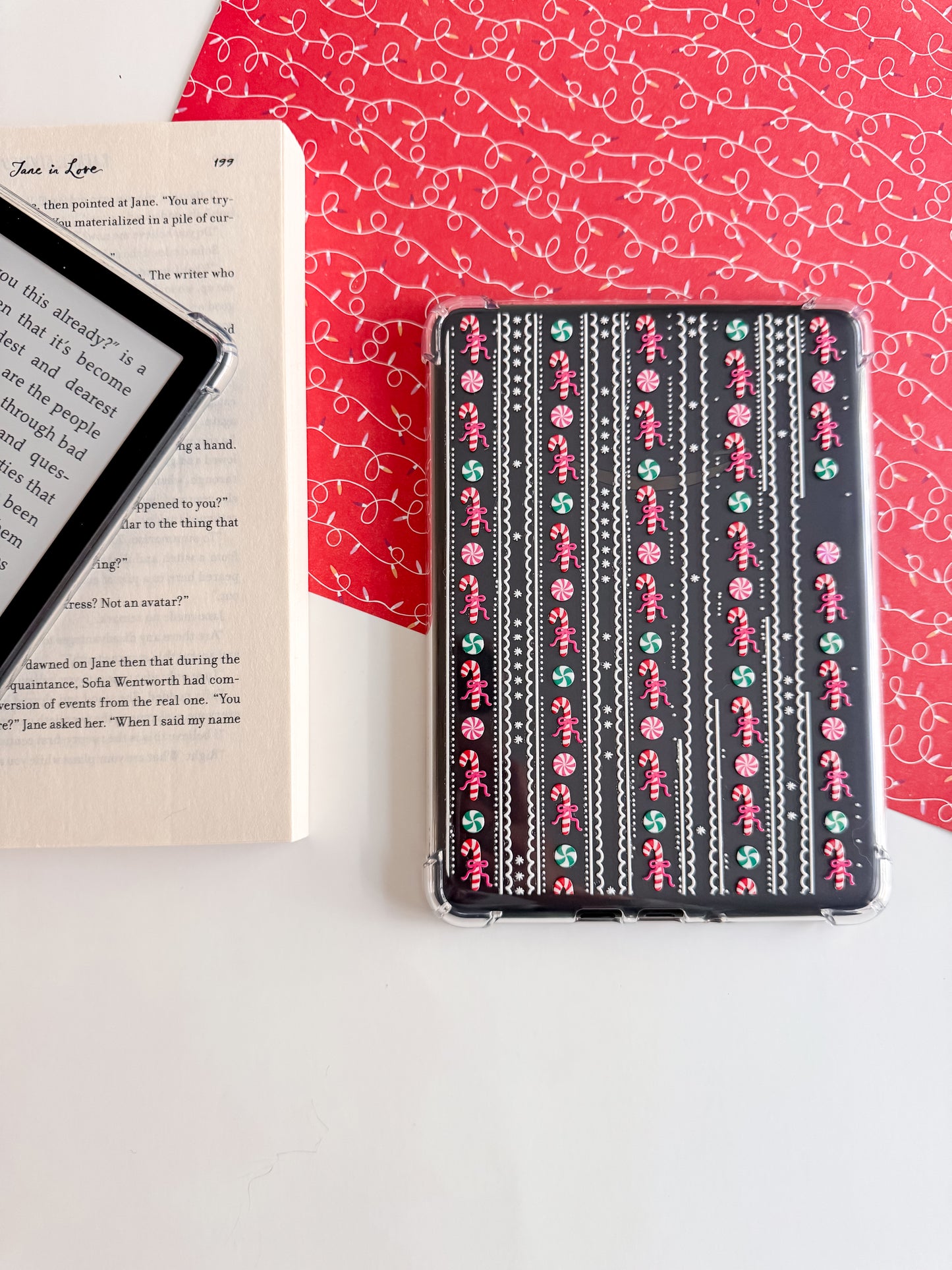 IMPERFECT - Candy Cane Lane Holographic Kindle Case