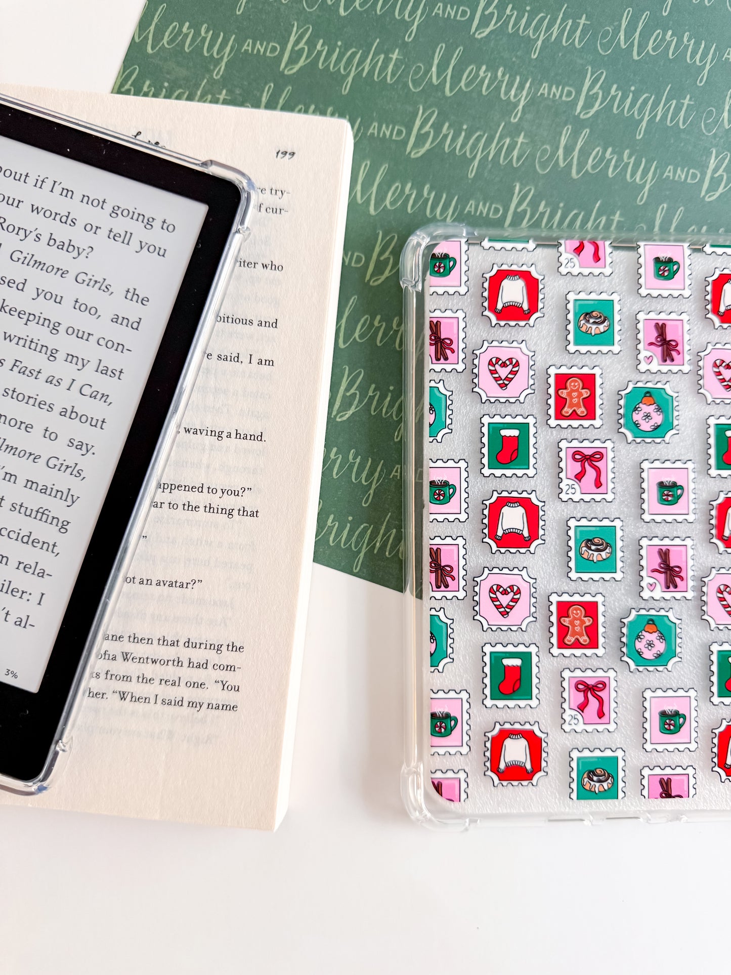 Holiday Stamps Kindle Case