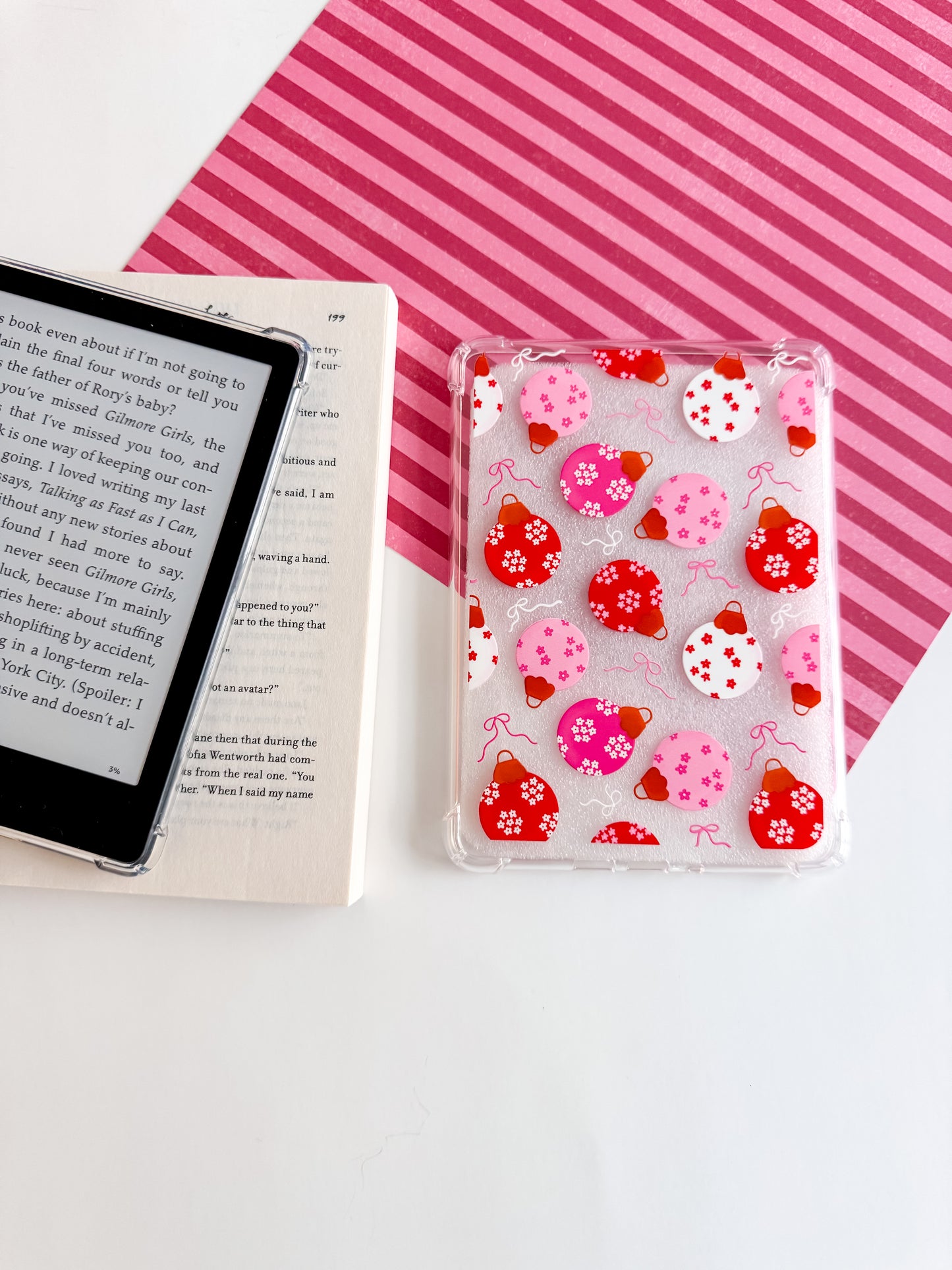 Holiday Ornaments and Bows Kindle Case