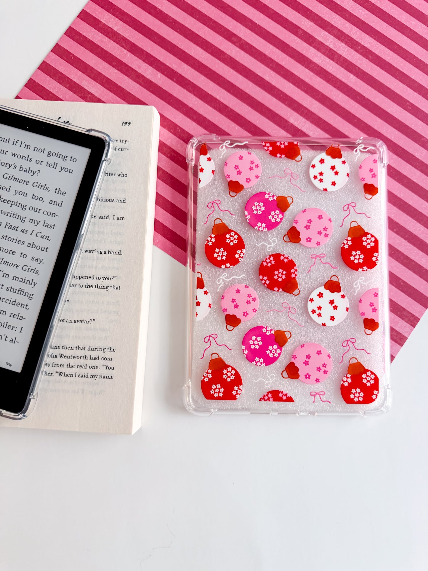 Holiday Ornaments and Bows Kindle Case