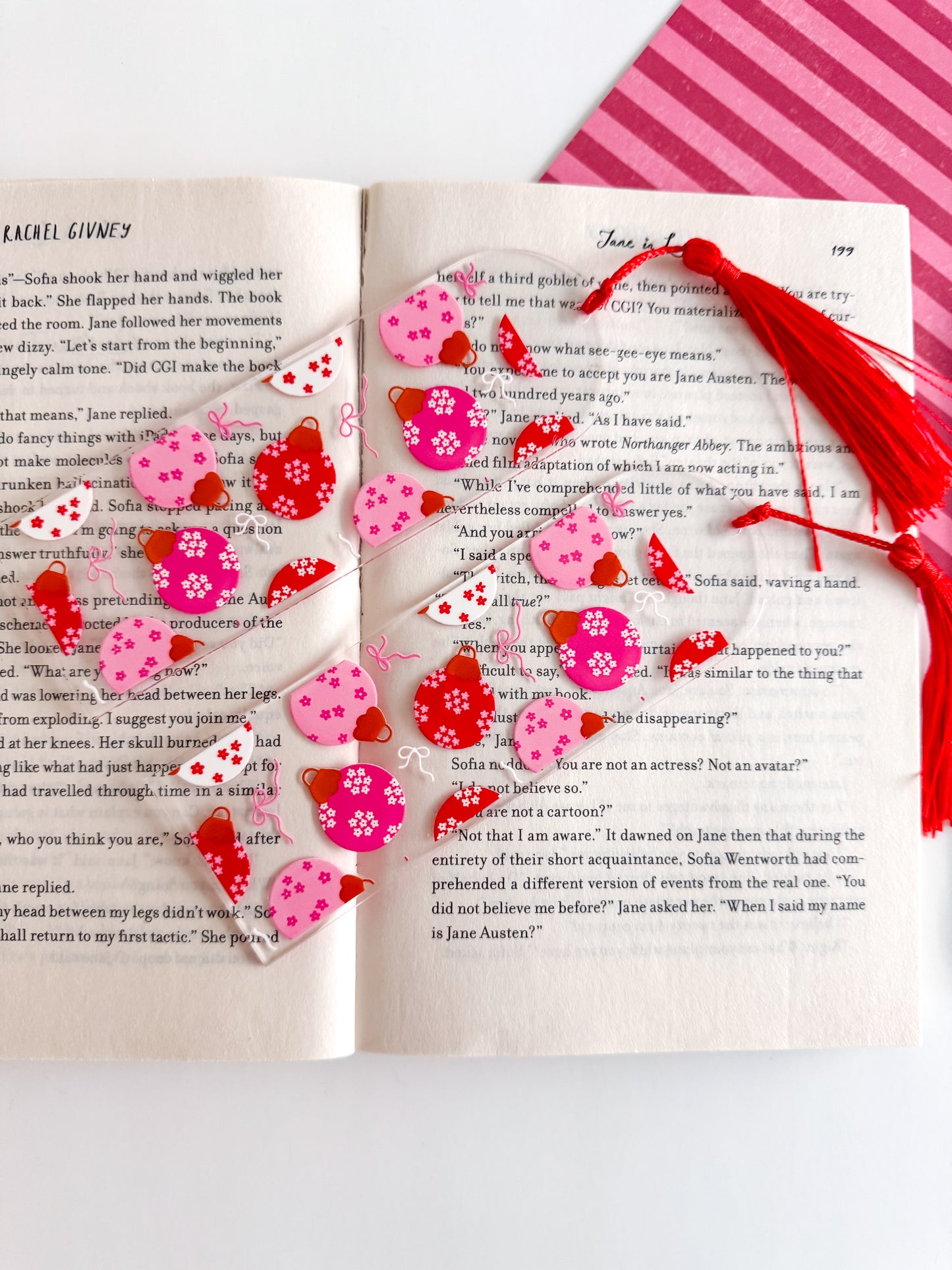 Holiday Ornaments and Bows Bookmark