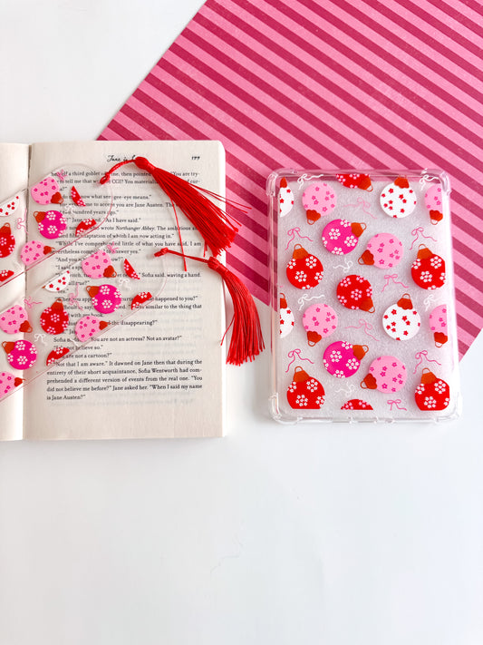 Holiday Ornaments and Bows Kindle Case and/or Bookmark [Combined Listing]