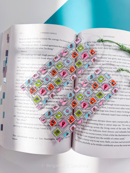 Beach Stamps Acrylic Bookmark