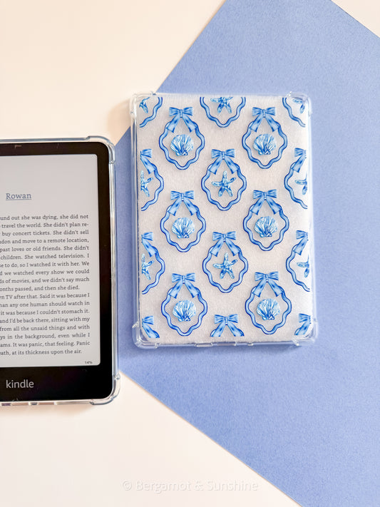 Framed Coquette Blue Shells Kindle Case