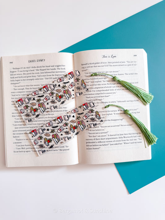 Coffee, Plants, + Books Bookmark