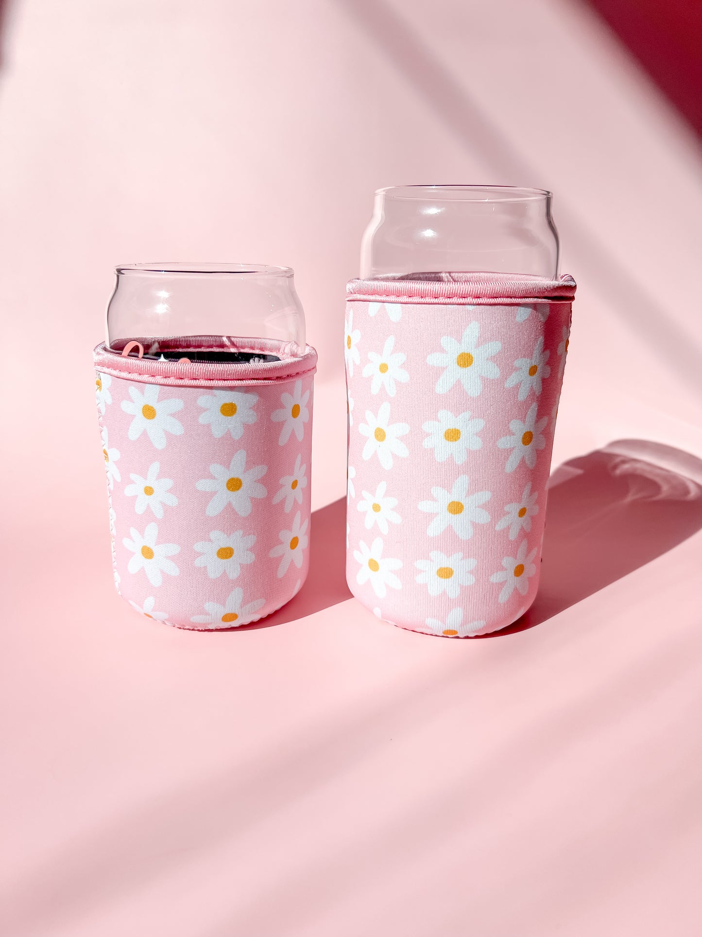 Pink Daisy Iced Coffee Sleeve