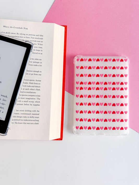 Red and Pink Hearts Kindle Case