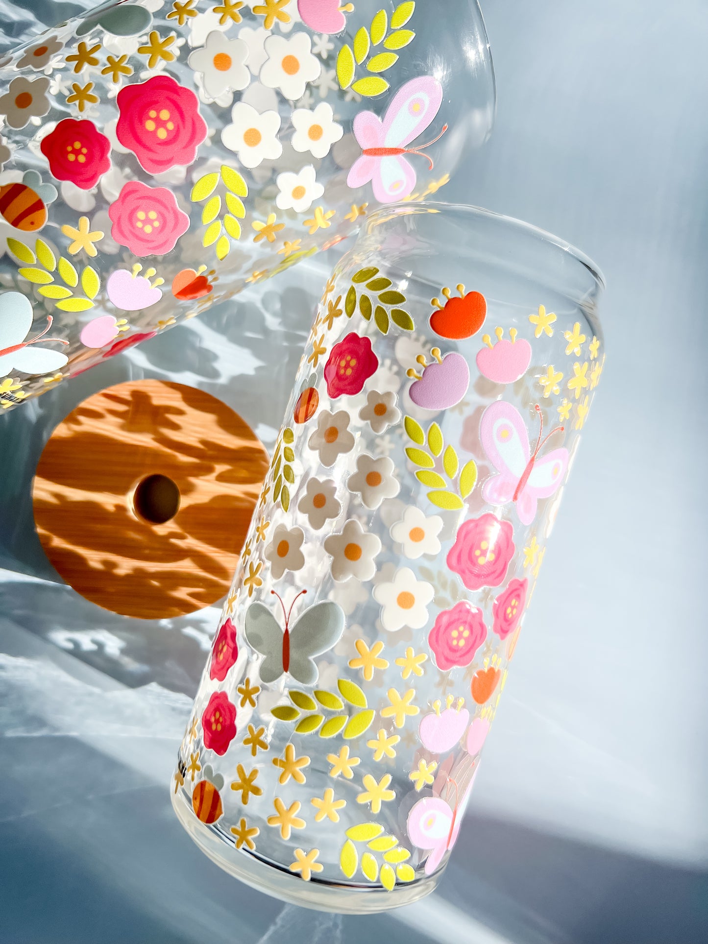Spring is in the Air - Floral 20oz Glass Cup