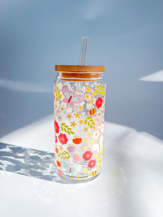 Spring is in the Air - Floral 20oz Glass Cup