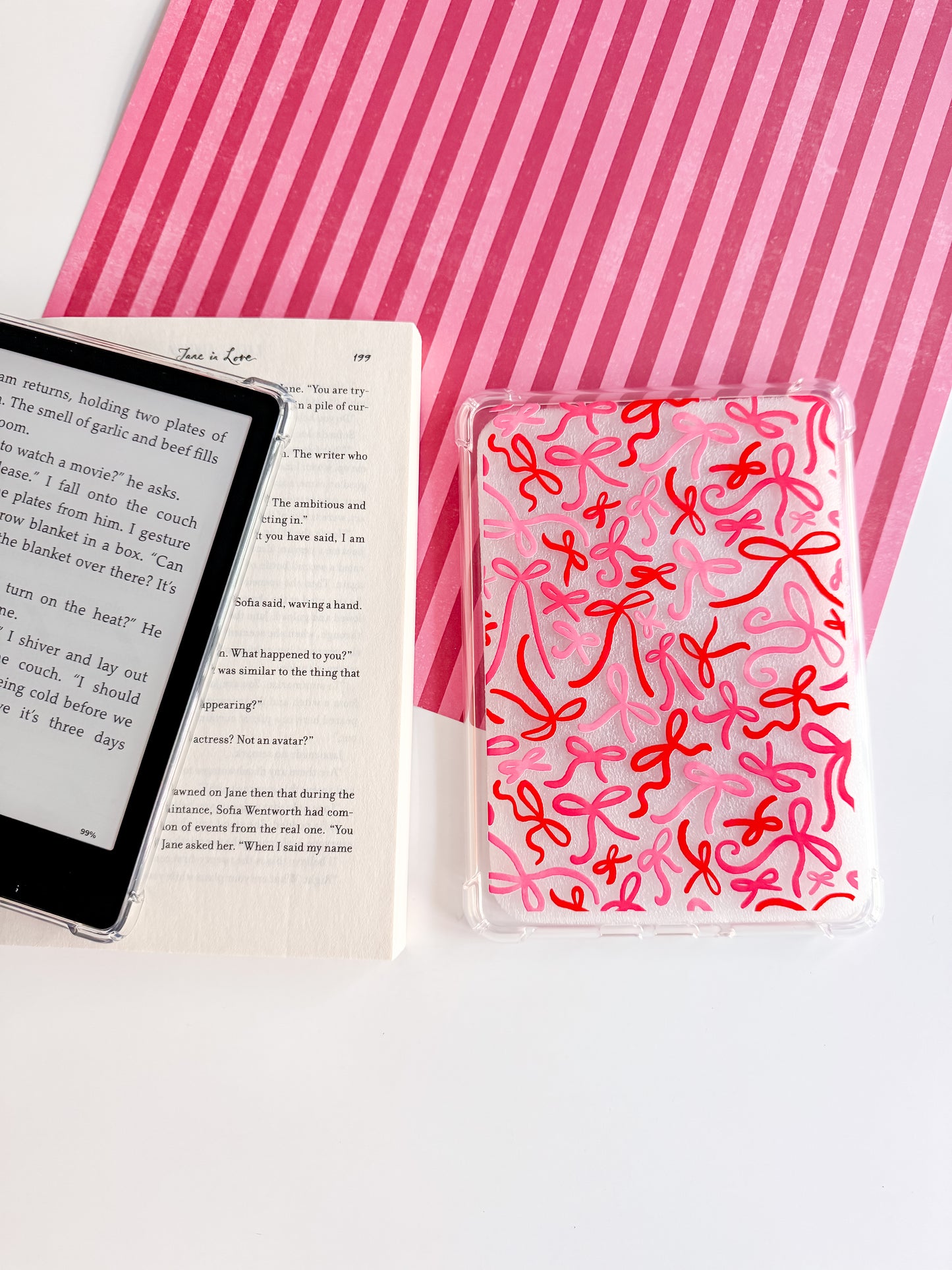 Valentines Day Ribbons Kindle Case