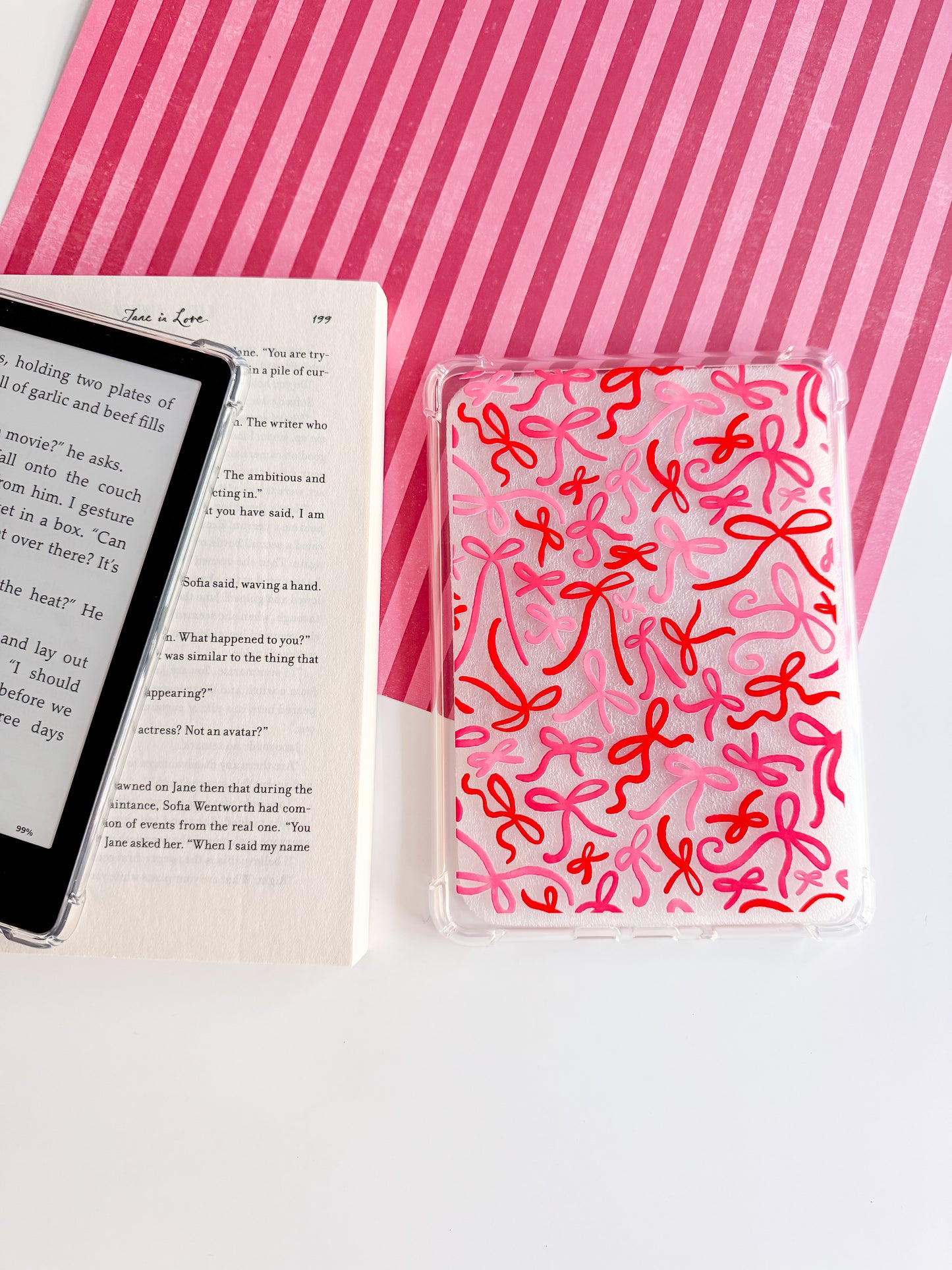 Valentines Day Ribbons Kindle Case