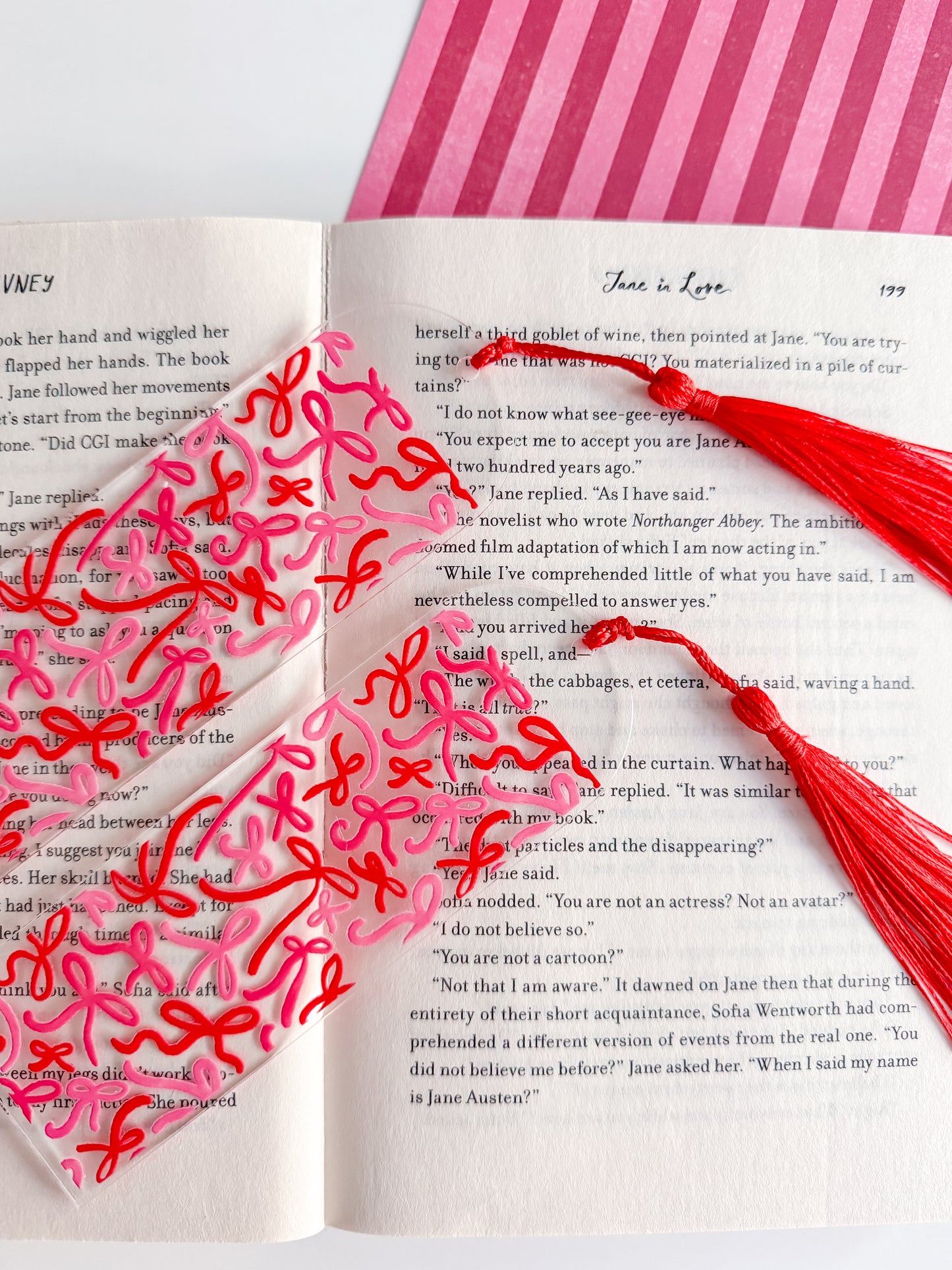 Valentines Day Ribbons Bookmark