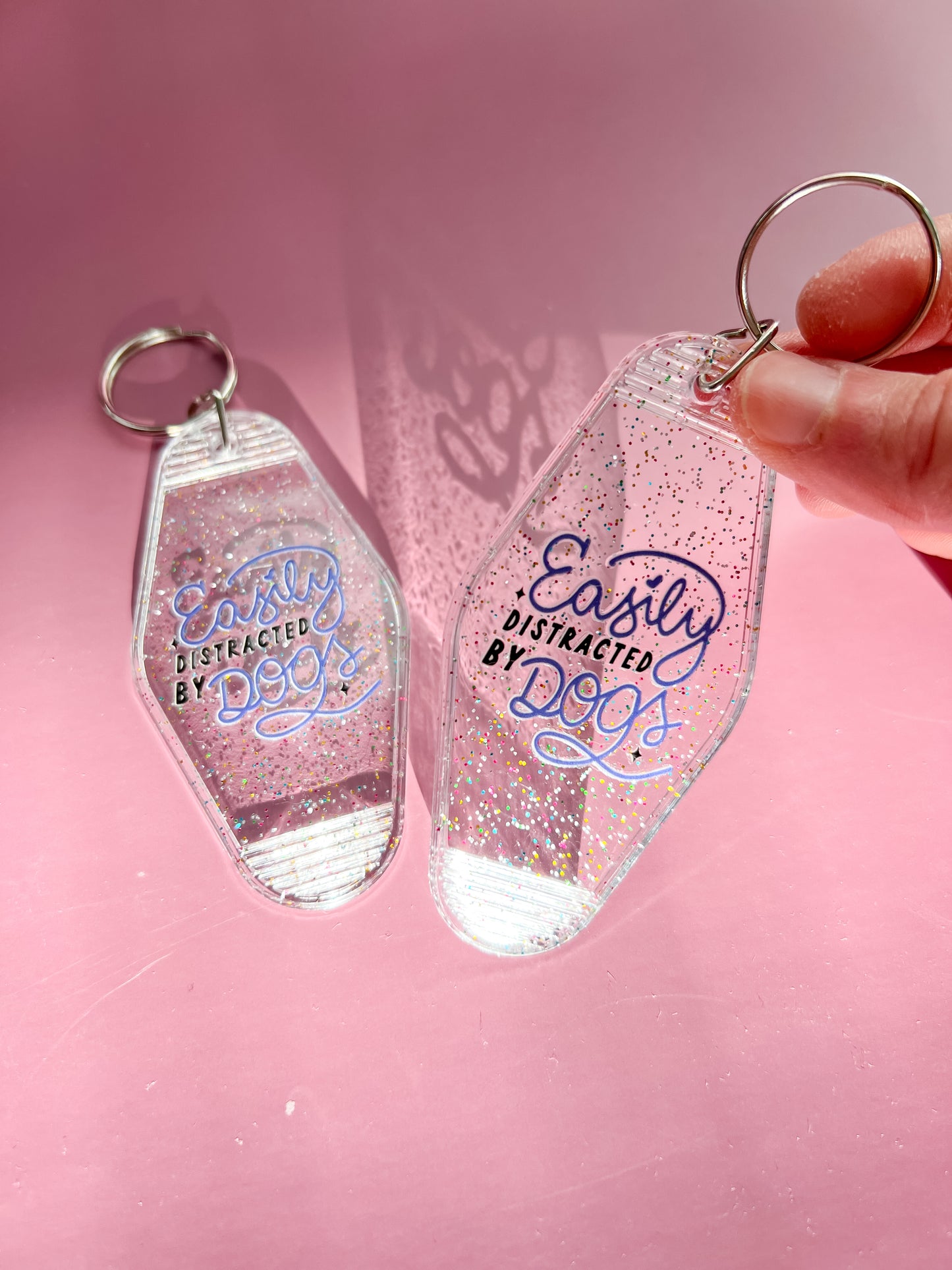 Easily Distracted by Dogs Motel Keychain