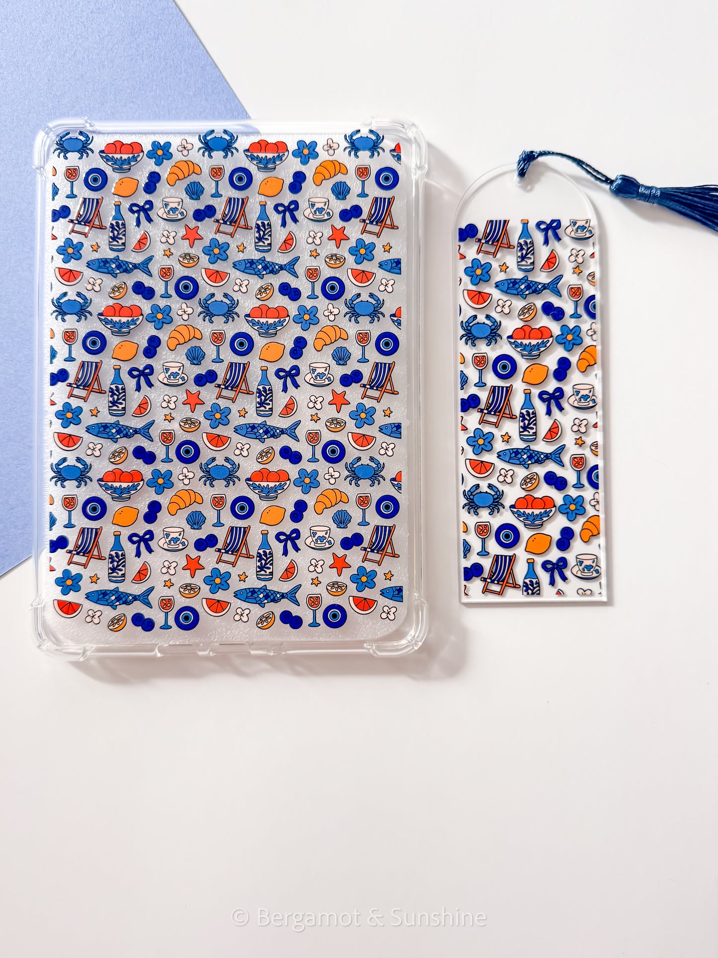 Mediterranean Feast Kindle Case and/or Bookmark [Combined Listing] – Foodie E-Reader Cover