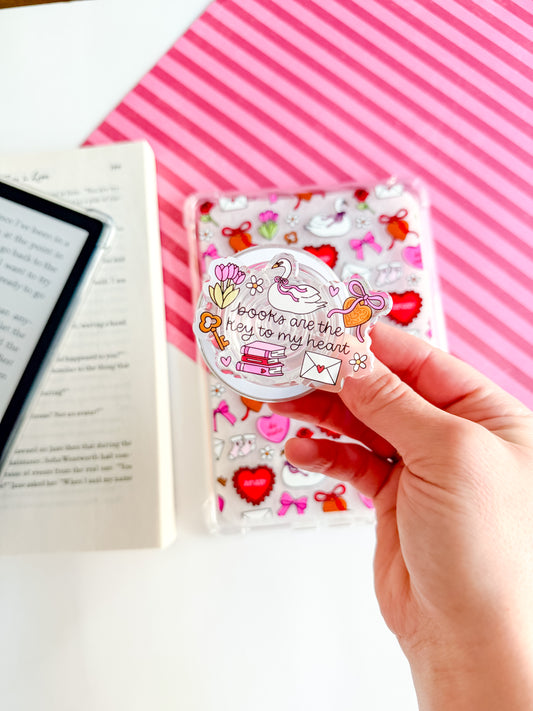 Books are the Key to my Heart Magsafe Phone and E reader Grip