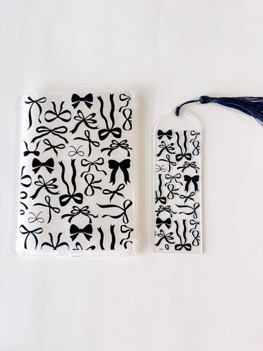 Black Bows E reader Case and/or Bookmark [Combined Listing]