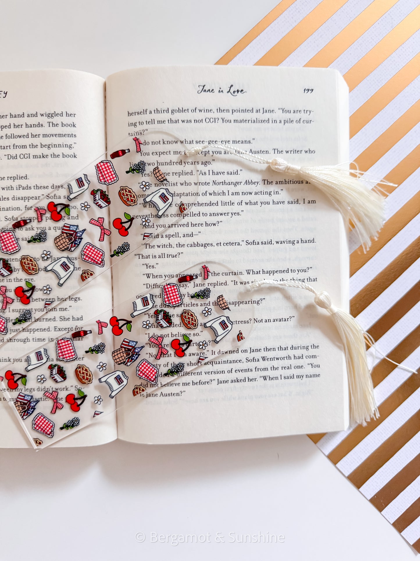Americana Picnic E Reader Case and/or Bookmark [Combined Listing]